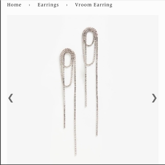 Anthropologie Shashi Vroom Long Rhinestone Prom Earrings - Picture 5 of 12